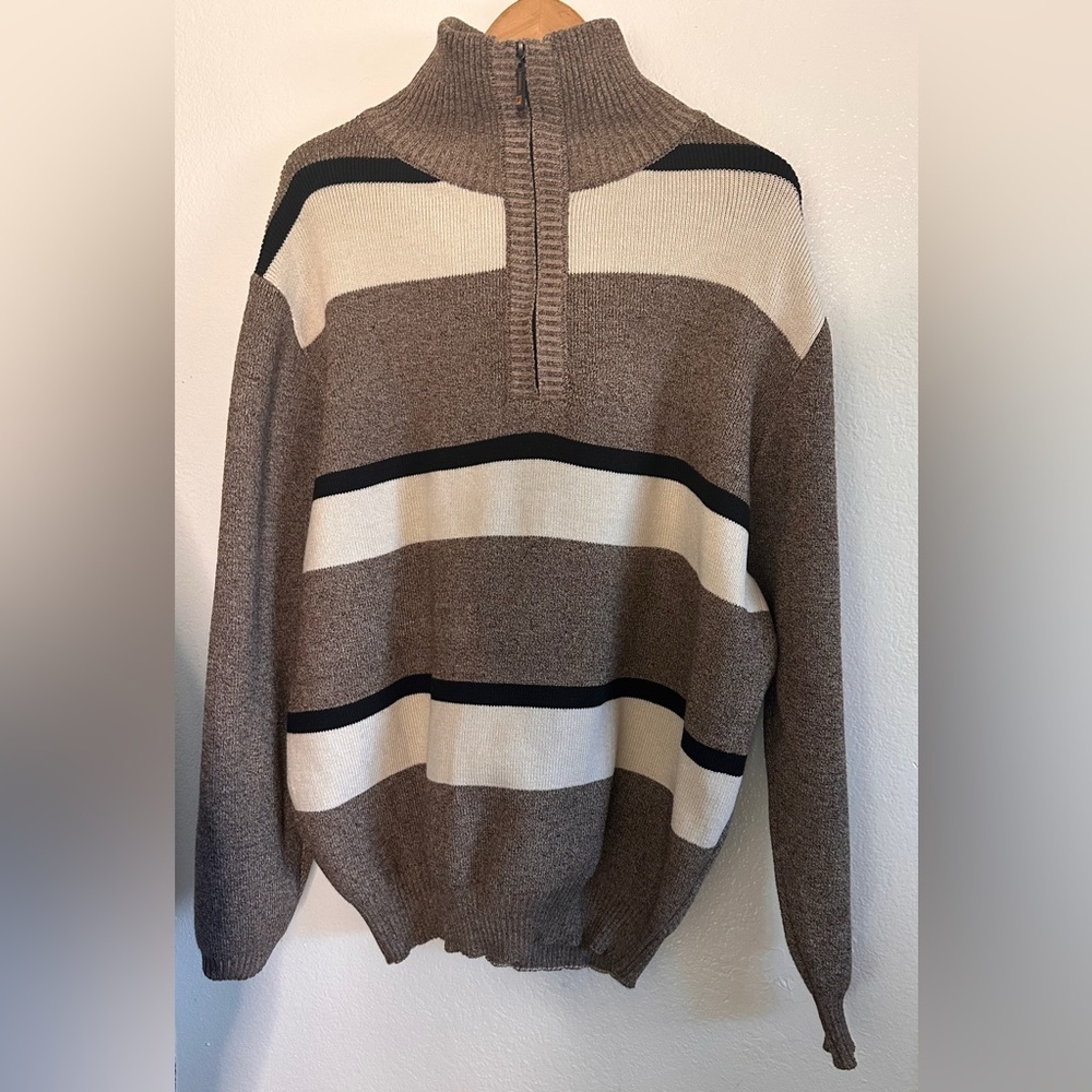 Men’s Long Sleeve Pullover Turtleneck Half Zip Sweater Size 3XL